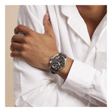 Buy Shop Emporio Armani Paolo Chronograph Black Dial Black Leather Strap Watch For Men - AR11530 USA Online