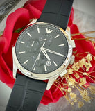 Buy Shop Emporio Armani Paolo Chronograph Black Dial Black Leather Strap Watch For Men - AR11530 USA Online