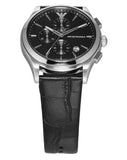 Buy Shop Emporio Armani Paolo Chronograph Black Dial Black Leather Strap Watch For Men - AR11530 USA Online