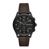 Buy Shop Emporio Armani Paolo Chronograph Black Dial Brown Leather Strap Watch For Men - AR11549 USA Online