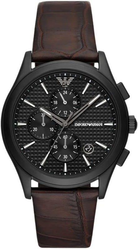 Buy Shop Emporio Armani Paolo Chronograph Black Dial Brown Leather Strap Watch For Men - AR11549 USA Online