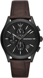 Buy Shop Emporio Armani Paolo Chronograph Black Dial Brown Leather Strap Watch For Men - AR11549 USA Online