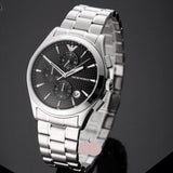 Buy Shop Emporio Armani Paolo Chronograph Black Dial Silver Steel Strap Watch For Men - AR11602 USA Online