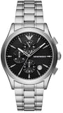 Buy Shop Emporio Armani Paolo Chronograph Black Dial Silver Steel Strap Watch For Men - AR11602 USA Online