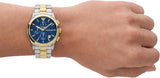 Buy Shop Emporio Armani Paolo Chronograph Blue Dial Two Tone Steel Strap Watch For Men - AR11579 USA Online