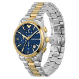 Buy Shop Emporio Armani Paolo Chronograph Blue Dial Two Tone Steel Strap Watch For Men - AR11579 USA Online