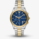 Buy Shop Emporio Armani Paolo Chronograph Blue Dial Two Tone Steel Strap Watch For Men - AR11579 USA Online
