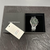 Buy Shop Emporio Armani Paolo Chronograph Green Dial Silver Steel Strap Watch For Men - AR11529 USA Online