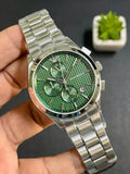 Buy Shop Emporio Armani Paolo Chronograph Green Dial Silver Steel Strap Watch For Men - AR11529 USA Online