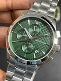 Buy Shop Emporio Armani Paolo Chronograph Green Dial Silver Steel Strap Watch For Men - AR11529 USA Online