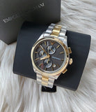 Buy Shop Emporio Armani Paolo Chronograph Grey Dial Two Tone Steel Strap Watch For Men - AR11527 USA Online
