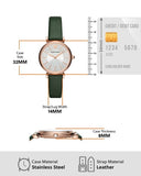 Buy Shop Emporio Armani Pro Planet Analog Silver Dial Green Leather Strap Watch For Women - AR11517 USA Online