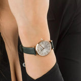 Buy Shop Emporio Armani Pro Planet Analog Silver Dial Green Leather Strap Watch For Women - AR11517 USA Online