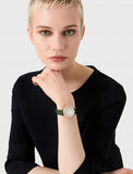 Buy Shop Emporio Armani Pro Planet Analog Silver Dial Green Leather Strap Watch For Women - AR11517 USA Online