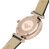 Buy Shop Emporio Armani Pro Planet Analog Silver Dial Green Leather Strap Watch For Women - AR11517 USA Online