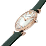 Buy Shop Emporio Armani Pro Planet Analog Silver Dial Green Leather Strap Watch For Women - AR11517 USA Online