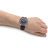 Buy Shop Emporio Armani Pro Planet Three Hand Date Blue Dial Brown Leather Strap Watch For Men - AR11556 USA Online