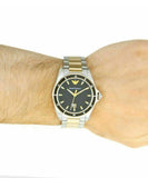 Buy Shop Emporio Armani Quartz Black Dial Two Tone Steel Strap Watch For Men - AR80017 USA Online