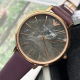 Buy Shop Emporio Armani Quartz Grey Dial Brown Leather Strap Watch For Women - AR11172 USA Online