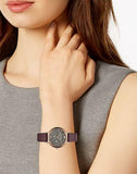 Buy Shop Emporio Armani Quartz Grey Dial Brown Leather Strap Watch For Women - AR11172 USA Online