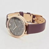 Buy Shop Emporio Armani Quartz Grey Dial Brown Leather Strap Watch For Women - AR11172 USA Online