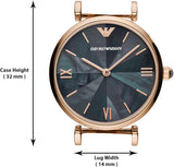Buy Shop Emporio Armani Quartz Grey Dial Brown Leather Strap Watch For Women - AR11172 USA Online