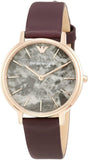 Buy Shop Emporio Armani Quartz Grey Dial Brown Leather Strap Watch For Women - AR11172 USA Online