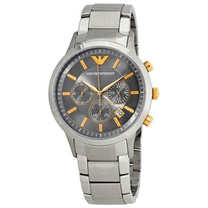 Buy Shop Emporio Armani Quartz Grey Dial Silver Steel Strap Watch For Men - AR11047 USA Online