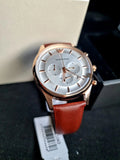 Buy Shop Emporio Armani Quartz Silver Dial Brown Leather Strap Watch For Men - AR11043 USA Online