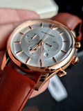 Buy Shop Emporio Armani Quartz Silver Dial Brown Leather Strap Watch For Men - AR11043 USA Online