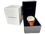Buy Shop Emporio Armani Quartz Silver Dial Brown Leather Strap Watch For Men - AR11043 USA Online