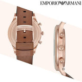Buy Shop Emporio Armani Quartz Silver Dial Brown Leather Strap Watch For Men - AR11043 USA Online