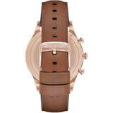 Buy Shop Emporio Armani Quartz Silver Dial Brown Leather Strap Watch For Men - AR11043 USA Online