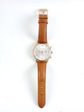 Buy Shop Emporio Armani Quartz Silver Dial Brown Leather Strap Watch For Men - AR11043 USA Online