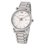 Buy Shop Emporio Armani Quartz White Dial Silver Steel Strap Watch For Men - AR90000 USA Online