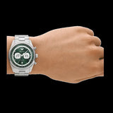 Buy Shop Emporio Armani Racer Chronograph Green Dial Silver Steel Strap Watch for Men - AR11637 USA Online