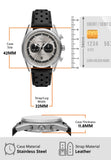 Buy Shop Emporio Armani Racer Chronograph Silver Dial Black Leather Strap Watch for Men - AR11677 USA Online