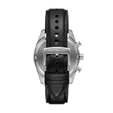 Buy Shop Emporio Armani Racer Chronograph Silver Dial Black Leather Strap Watch for Men - AR11677 USA Online
