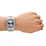 Buy Shop Emporio Armani Racer Chronograph Silver Dial Silver Steel Strap Watch for Men - AR11636 USA Online