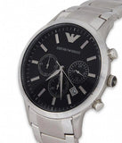 Buy Shop Emporio Armani Classic Chronograph Black Dial Silver Steel Strap Watch For Men - AR2434 USA Online