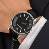 Buy Shop Emporio Armani Renato Analog Black Dial Black Leather Strap Watch For Men - AR11186 USA Online