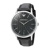 Buy Shop Emporio Armani Renato Analog Black Dial Black Leather Strap Watch For Men - AR8035 USA Online