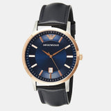 Buy Shop Emporio Armani Renato Analog Blue Dial Black Leather Strap Watch For Men - AR2506 USA Online