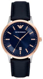 Buy Shop Emporio Armani Renato Analog Blue Dial Blue Leather Strap Watch For Men - AR11188 USA Online