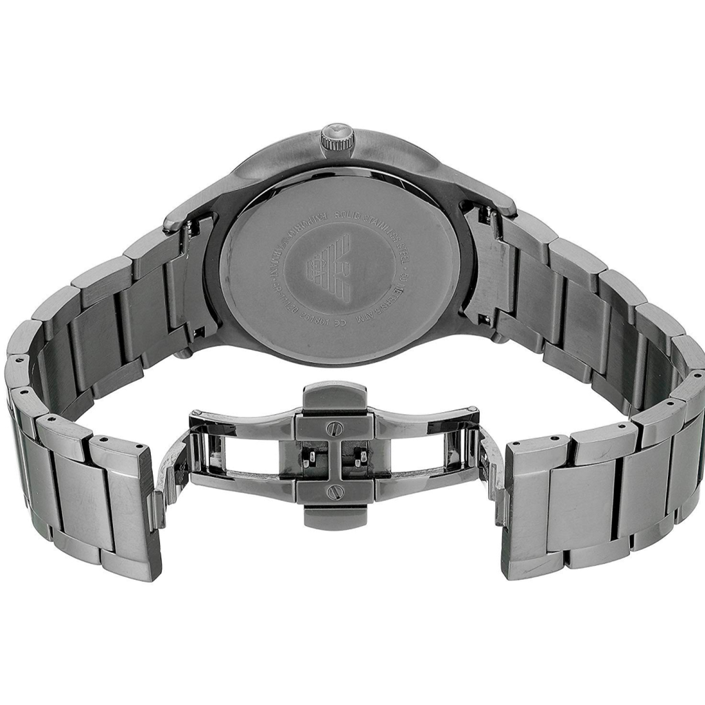 Buy Shop Emporio Armani Renato Quartz Beige Dial Grey Steel Strap Watch For Men - AR11183 USA Online