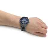 Buy Shop Emporio Armani Renato Automatic Blue Dial Grey Steel Strap Watch For Men - AR60056 USA Online