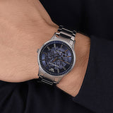 Buy Shop Emporio Armani Renato Automatic Blue Dial Silver Steel Strap Watch For Men - AR60037 USA Online
