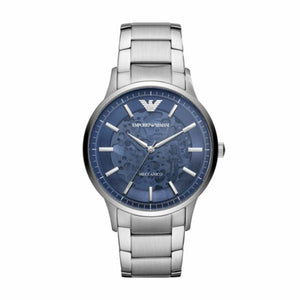 Buy Shop Emporio Armani Renato Automatic Blue Dial Silver Steel Strap Watch For Men - AR60037 USA Online