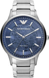 Buy Shop Emporio Armani Renato Automatic Blue Dial Silver Steel Strap Watch For Men - AR60037 USA Online