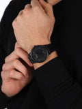 Buy Shop Emporio Armani Renato Black Dial Black Leather Strap Watch for Men - AR11276 USA Online